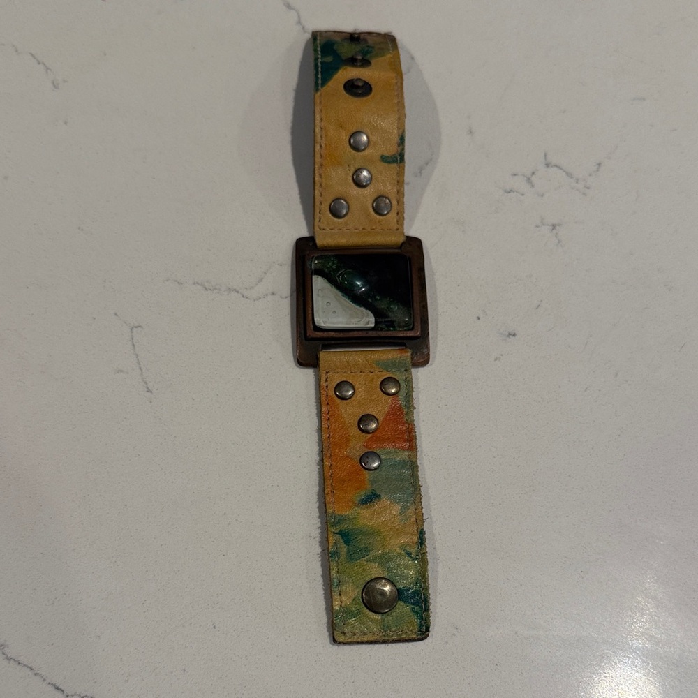 Multicolor Leather Strap with Studs